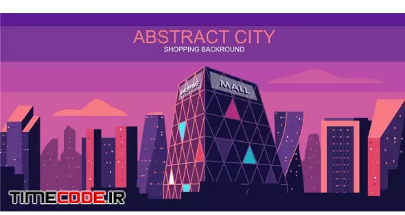 Shopping City Vector Illustration Header Website