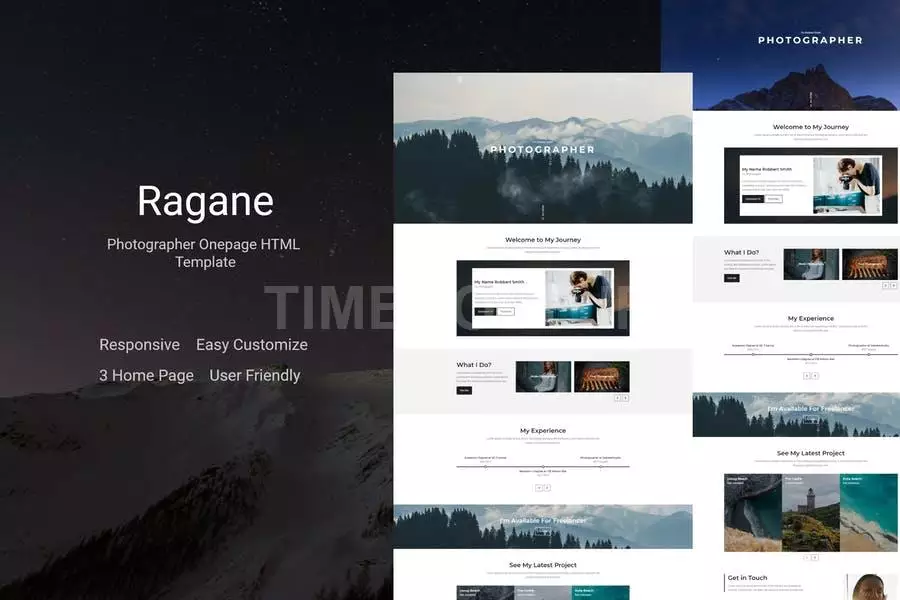 Ragane - Photographer Onepage HTML Template