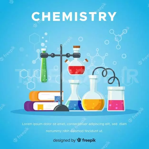 Colorful Flat Chemistry Background 