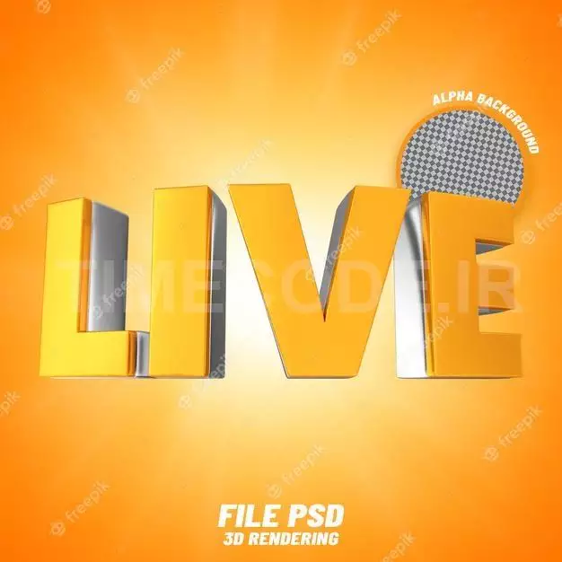 Live Text Gold 3d Rendering 