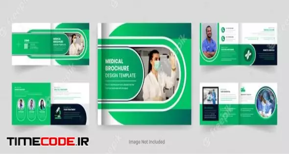 08pages Doctor Or Medical Landscape Brochure Design Template Blue Color Shape Modern Layout 