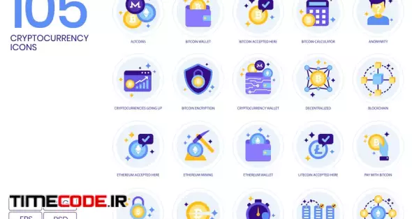 105 Cryptocurrency Icons