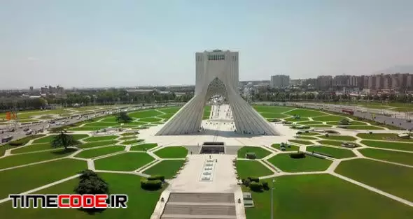 Aerial Drone View Of The Azadi Tower In Tehran. Iran 2018, May. A Monument Located At Azadi Square.