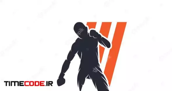 Boxing Sillhouette Vector Logo 