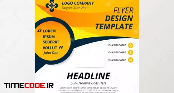 Colorful Flyer Template With Flat Design 