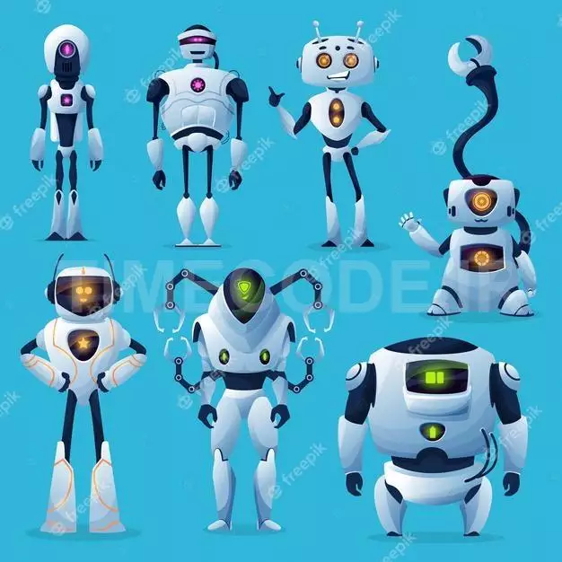 Cute Robots And Bots Cartoon Characters 