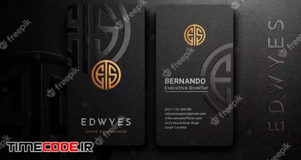 Embossed Logo Mockup On Top View Vertical Business Card 
