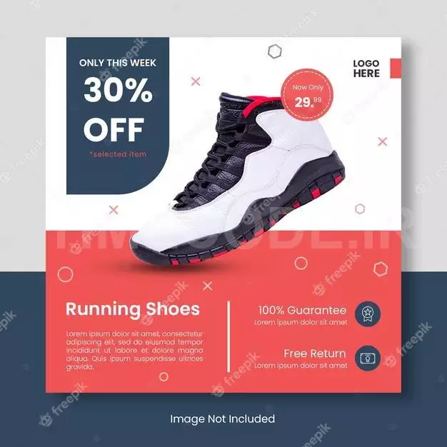 Running Shoes Instagram Post Template Banner 