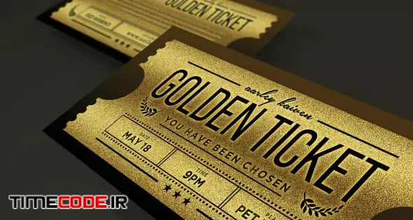 Multipurpose Golden Ticket Invitation