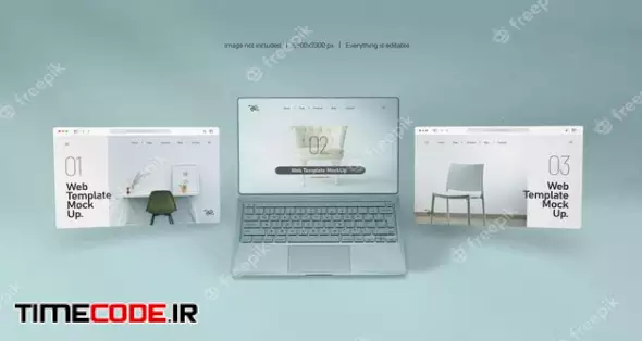 Laptop Screen With Website Presentation Mockup Isolated 