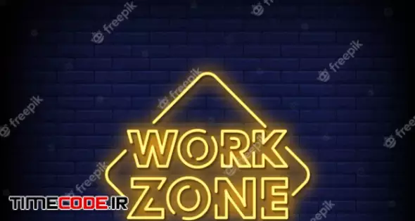 Work Zone Neon Signs Style Text 