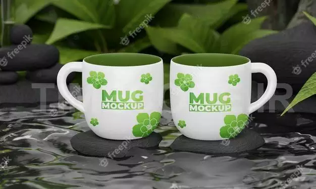 Mug Mockup With Nature Concept 
