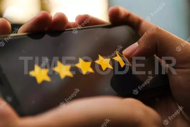 Attractive Hands Giving Four Point Five Star Rating On A Smart Phone 