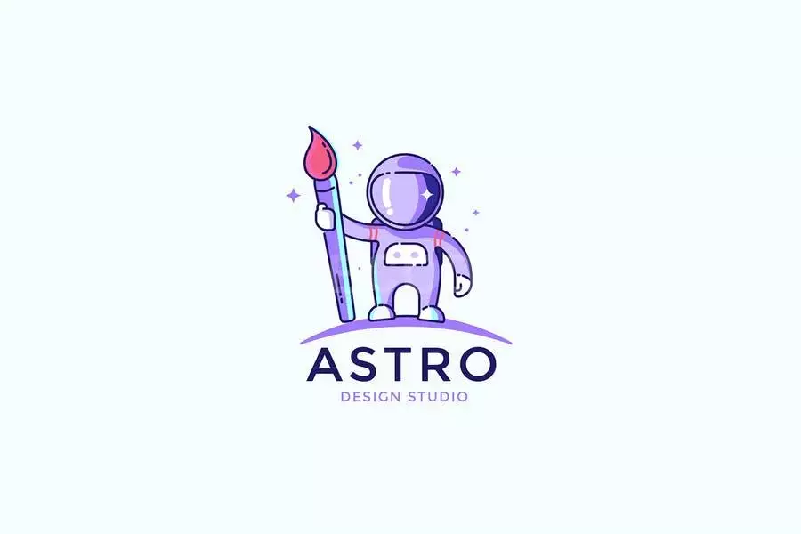 دانلود فایل لایه باز لوگو آدم فضایی Astronaut Design Studio Logo ...