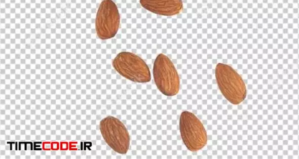 Almonds Falling Isolated 
