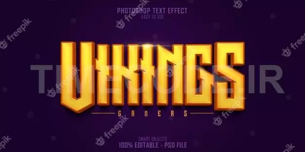Vikings Gamers 3d Text Style Effect Template 