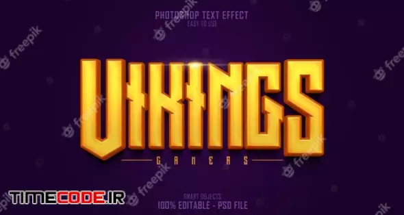 Vikings Gamers 3d Text Style Effect Template 