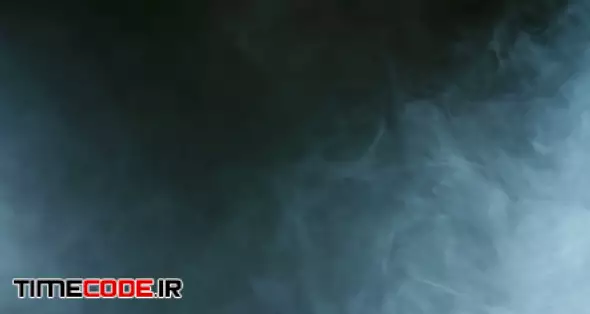 Blue smoke on black background. Cigarette smoke. Smoke effect. Fog background. Abstract smoke cloud in slow motion. Smoke in studio blue light. Smoke machine