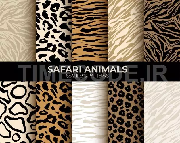 Animal Fur Print Seamless Patterns Free Vector