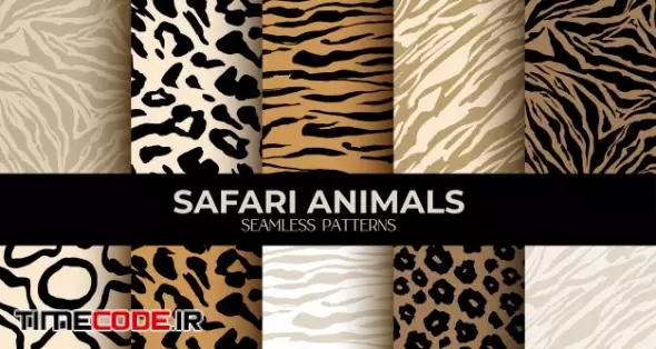 Animal Fur Print Seamless Patterns Free Vector
