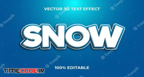 Snow 3d Editable Text Effect Design 