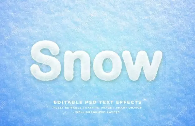 Snow 3d Text Style Effect Mockup 