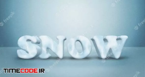 3d Realistic Snow Style Effects Template Text 