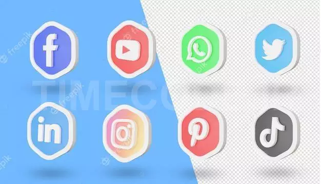 3d Social Media Logos And Icons Set 
