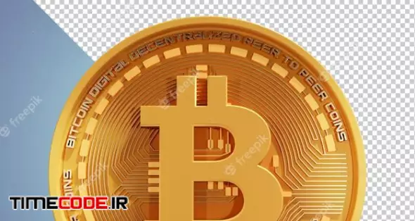 Gold Coin Bitcoin Cryptocurrency 3d Rendering Isolated 