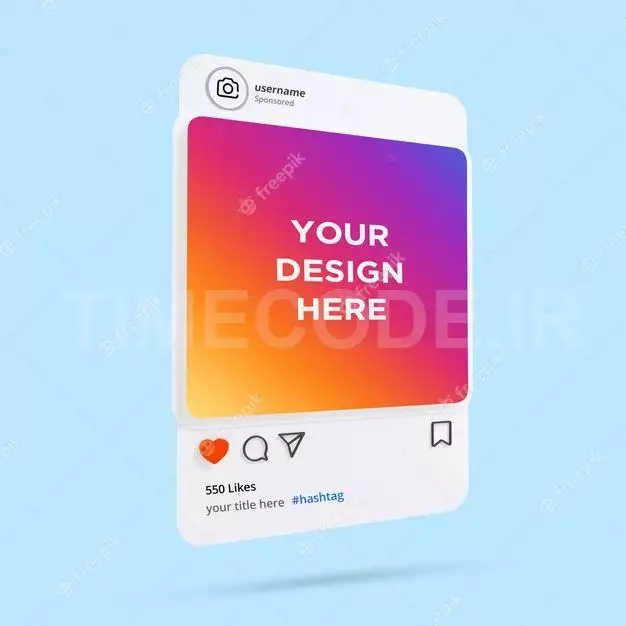 3d Instagram Frame Template Social Media Post Mockup 