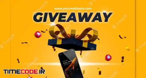 Give Away Contest Banner Social Media Post Template 