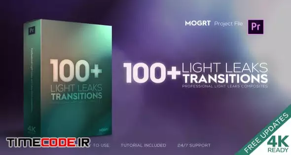 4K Light Leaks Transitions | For Premiere Pro