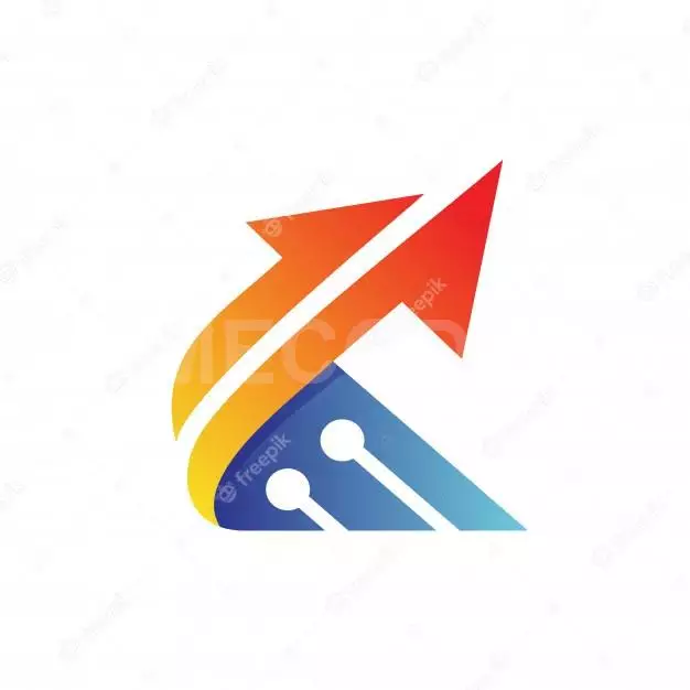 Letter K Arrow Tech Logo Design 