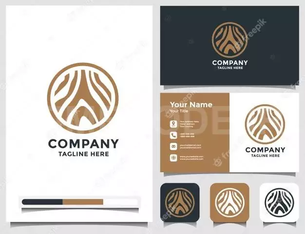 Wood Texture Logo With Business Card 