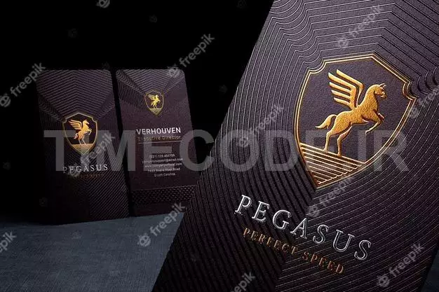 Luxury Business Card Logo Mockup With Foil Stamped Effect 