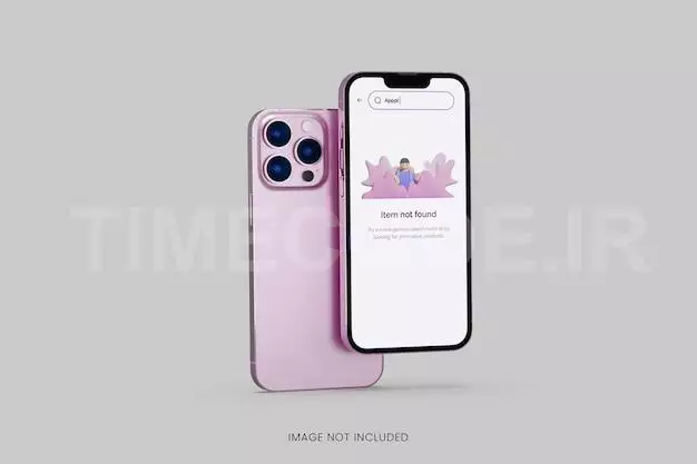 Realistic Smart Phone 13 Pro Max Version Pink Color Mockup 