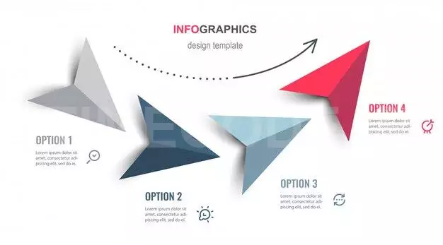 Infographic Design With Arrows And 4 Options Or Steps. Infographics For Business Concept. 