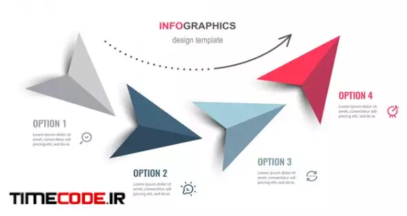 Infographic Design With Arrows And 4 Options Or Steps. Infographics For Business Concept. 