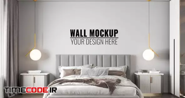 Interior Modern Bedroom Wall Mockup Free Psd