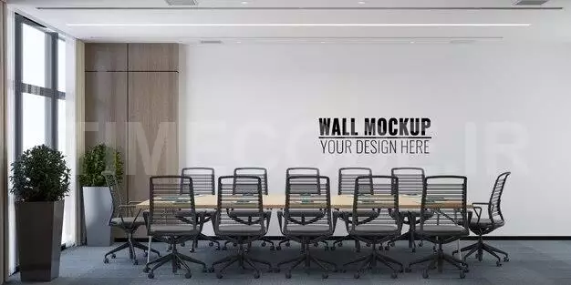 Interior Modern Office Meeting Room Wall Mockup Free Psd