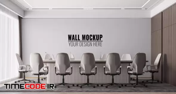 Interior Modern Office Meeting Room Wall Mockup Free Psd