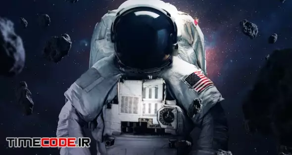 Astronaut Spacewalking At The Awesome Cosmic Backgrounds With Glowing Stars And Asteroids 
