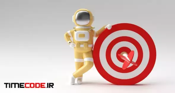 3d Render Astronaut With Target 3d Illustration Design 