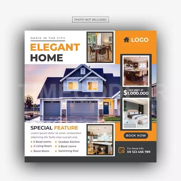 Real Estate House Property Instagram Post Or Square Web Banner Advertising Template 