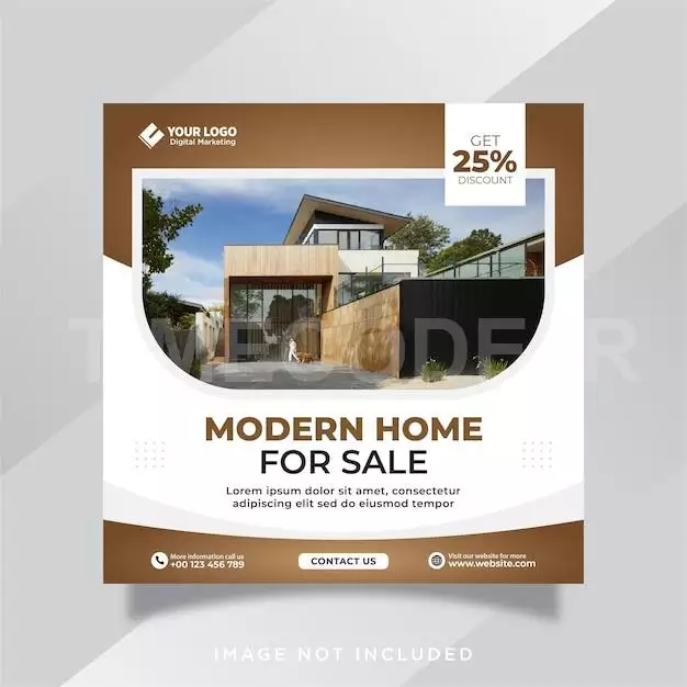 Real Estate House Social Media Post Or Square Banner Template 