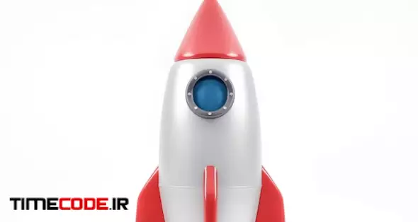 3d Red Rocket Isolated On White Background 