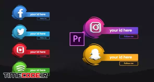 Social Media 3D Lowerthirds - Premiere Pro