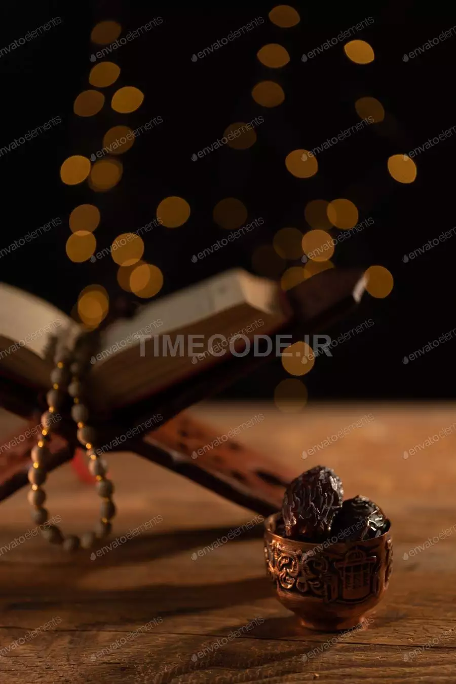 The Holy Book Quran On An Oriental Wooden Bookstand