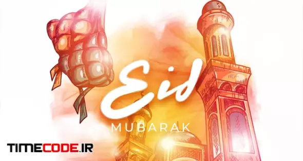 Beautiful Eid Mubarak Islamic Colorful Free Vector