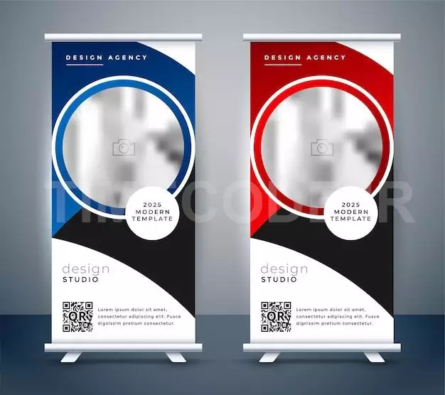 Vertical Business Roll Up Banner Design Template Free Vector